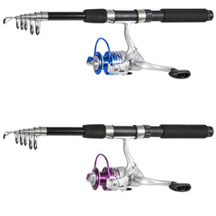 Two carbon fiber telescopic fishing rods extended to 6.9ft