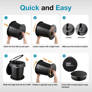 TRIPTIPS included accessories show waterproof bag and toilet bags for mess-free travel.