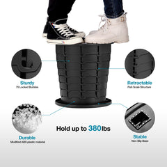 TRIPTIPS toilet buckles closeup emphasizes 70 locks ensuring secure setup.