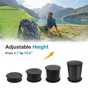 TRIPTIPS Upgrade Retractable Portable Toilet adjustable height seven-step system for personalized seating.