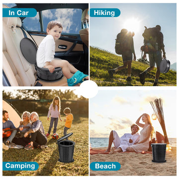 TRIPTIPS Upgrade Retractable Portable Toilet non-slip base provides stable outdoor use.