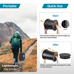 TRIPTIPS Upgrade Retractable Portable Toilet lightweight 3.74 lb design with a carry handle.