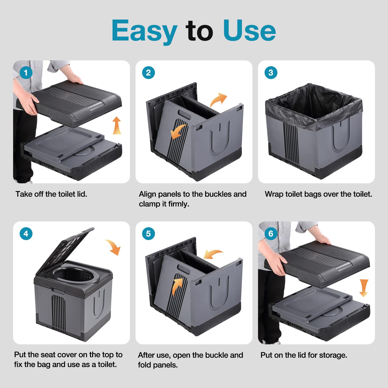 TRIPTIPS versatile potty suitable for camping, boating, road trips.