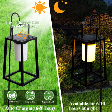 Decorative garden setup with TRIROCKS lanterns lighting patios and paths