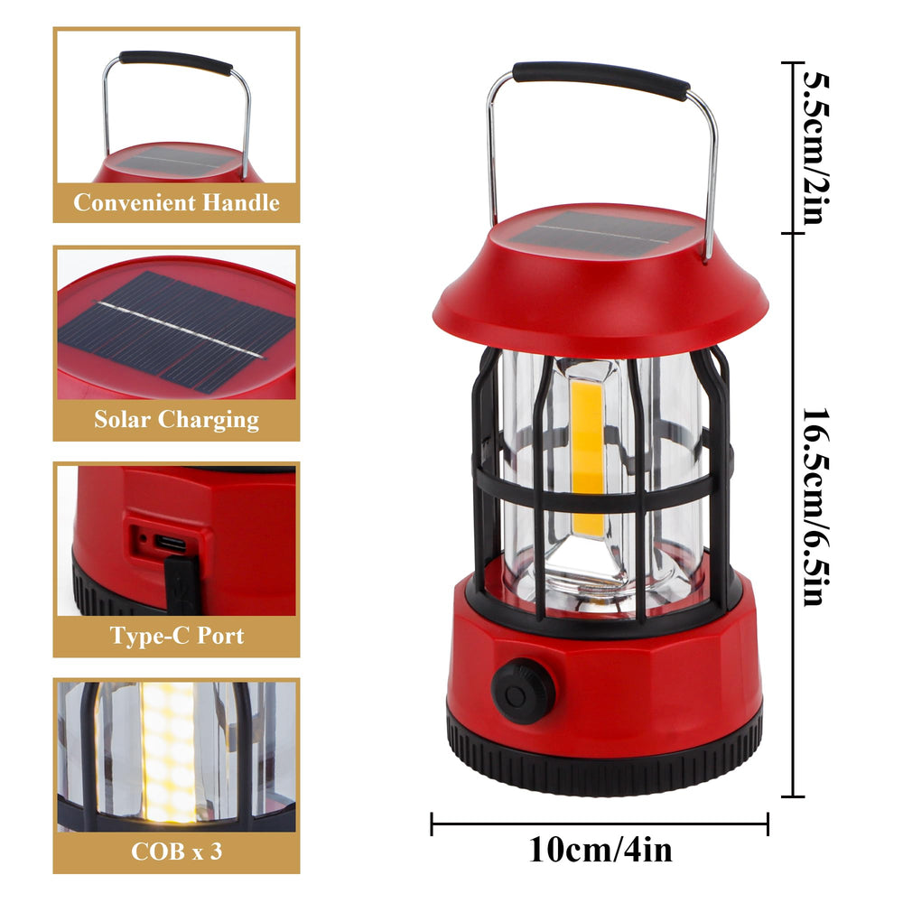 TRIROCKS portable lightweight lantern with hanging hook for campsite setup.