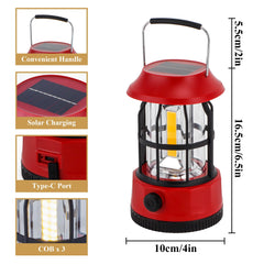 TRIROCKS portable lightweight lantern with hanging hook for campsite setup.