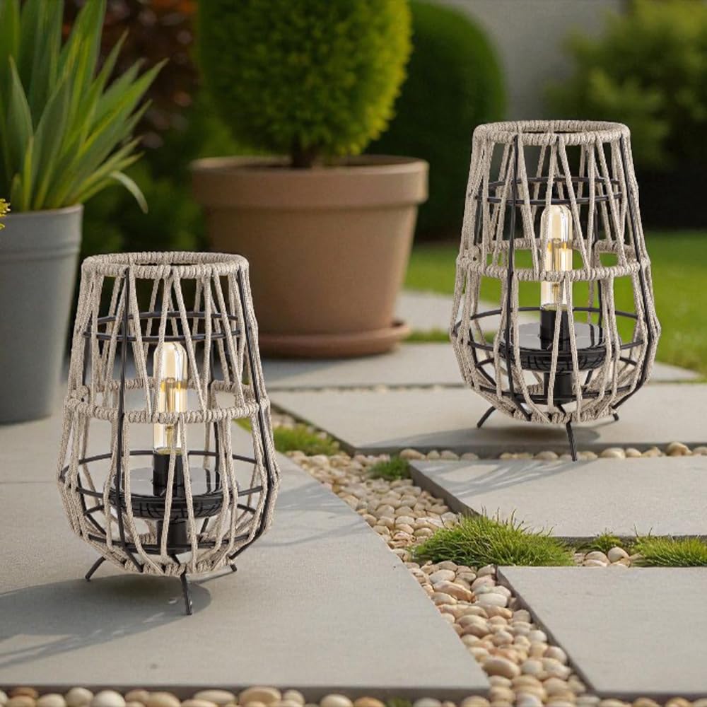 TRIROCKS solar lantern hanging rope and lantern ready for outdoor use