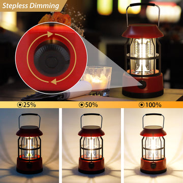 TRIROCKS solar lantern with USB-C recharge and 2600mAh battery for extended use.