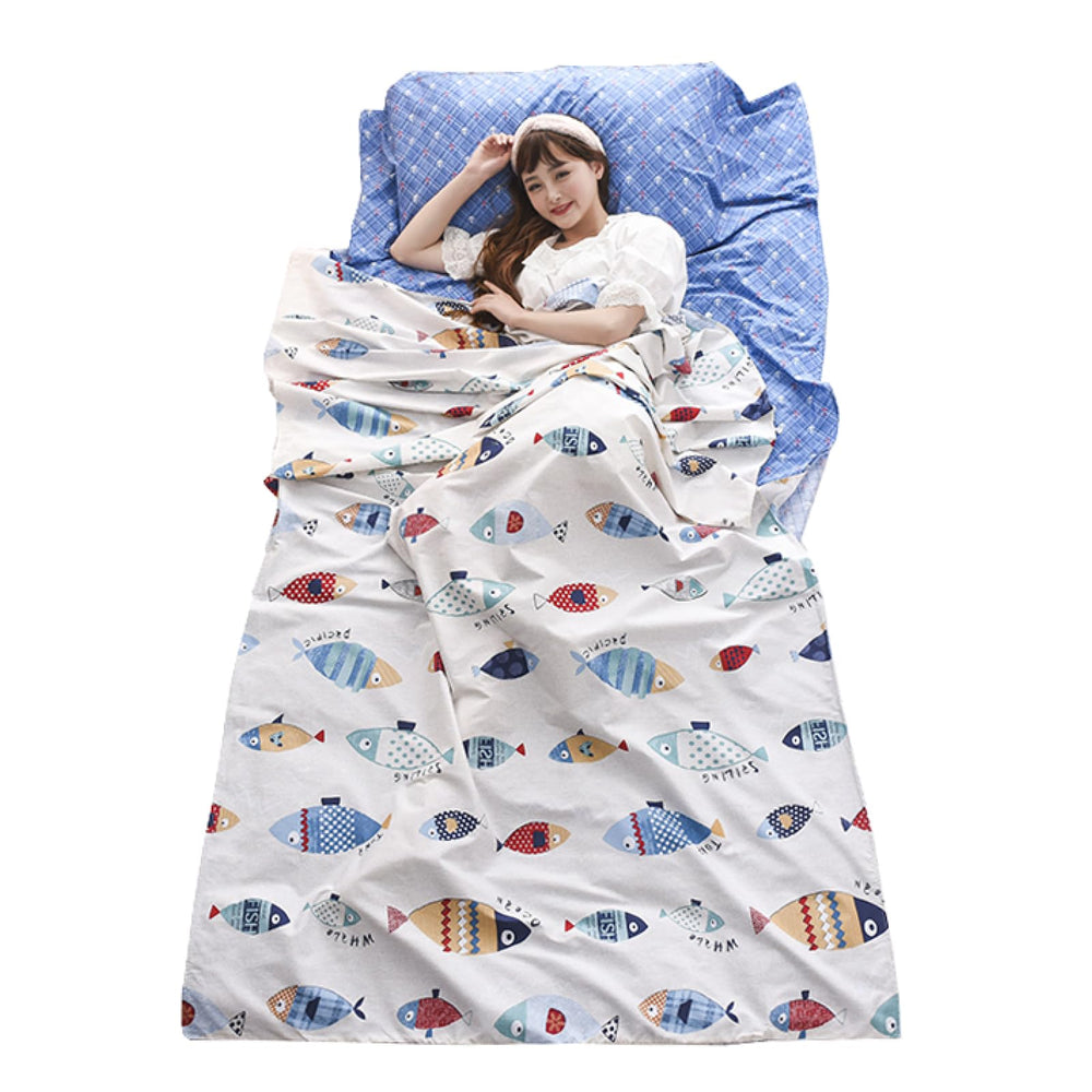 TRIWONDER sleeping bag liner skin-friendly cotton for hotel stays and comfort.
