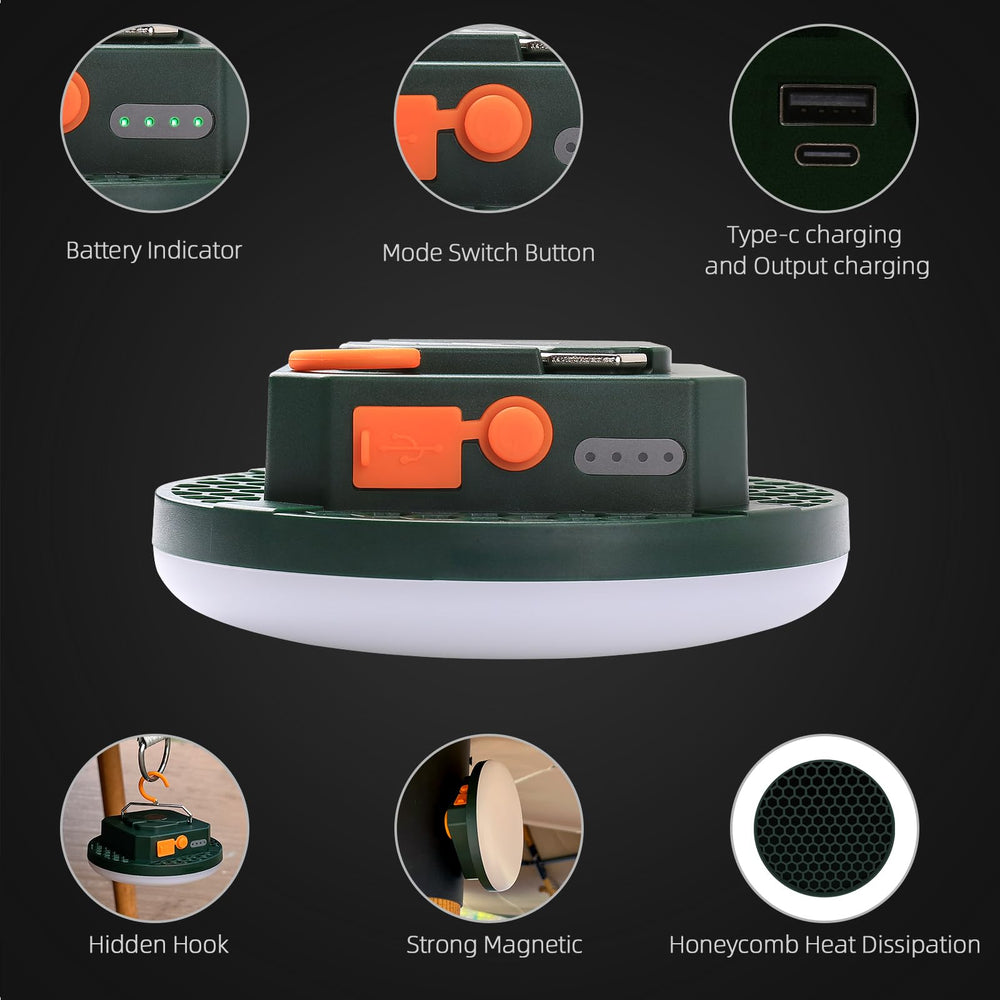 Trliradyn lantern with magnet and hook for flexible mounting.