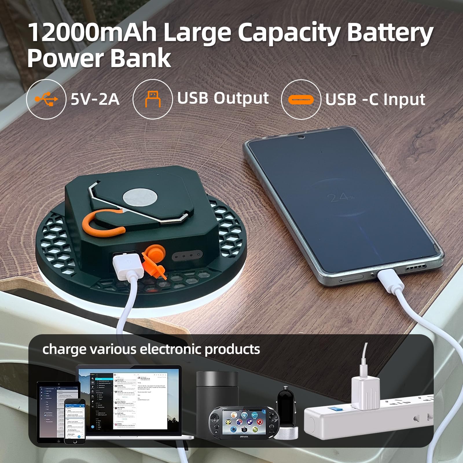 Trliradyn USB-C rechargeable lantern for on-the-go charging.