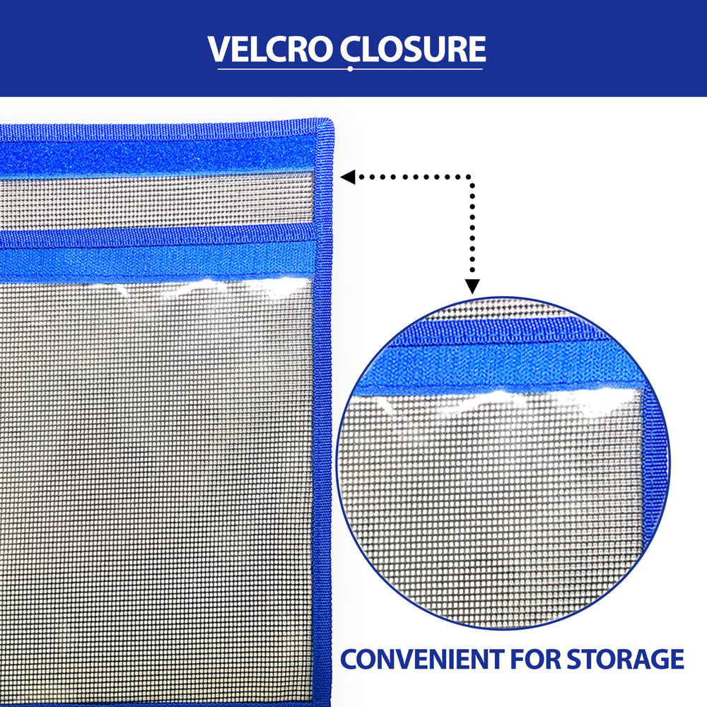 Close-up of clear vinyl front and zipper on lure bag
