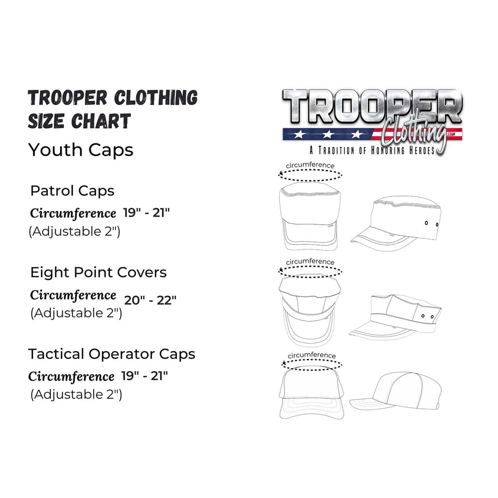 Trooper Kids 6-Panel Tactical Cap side view ideal for daily wear