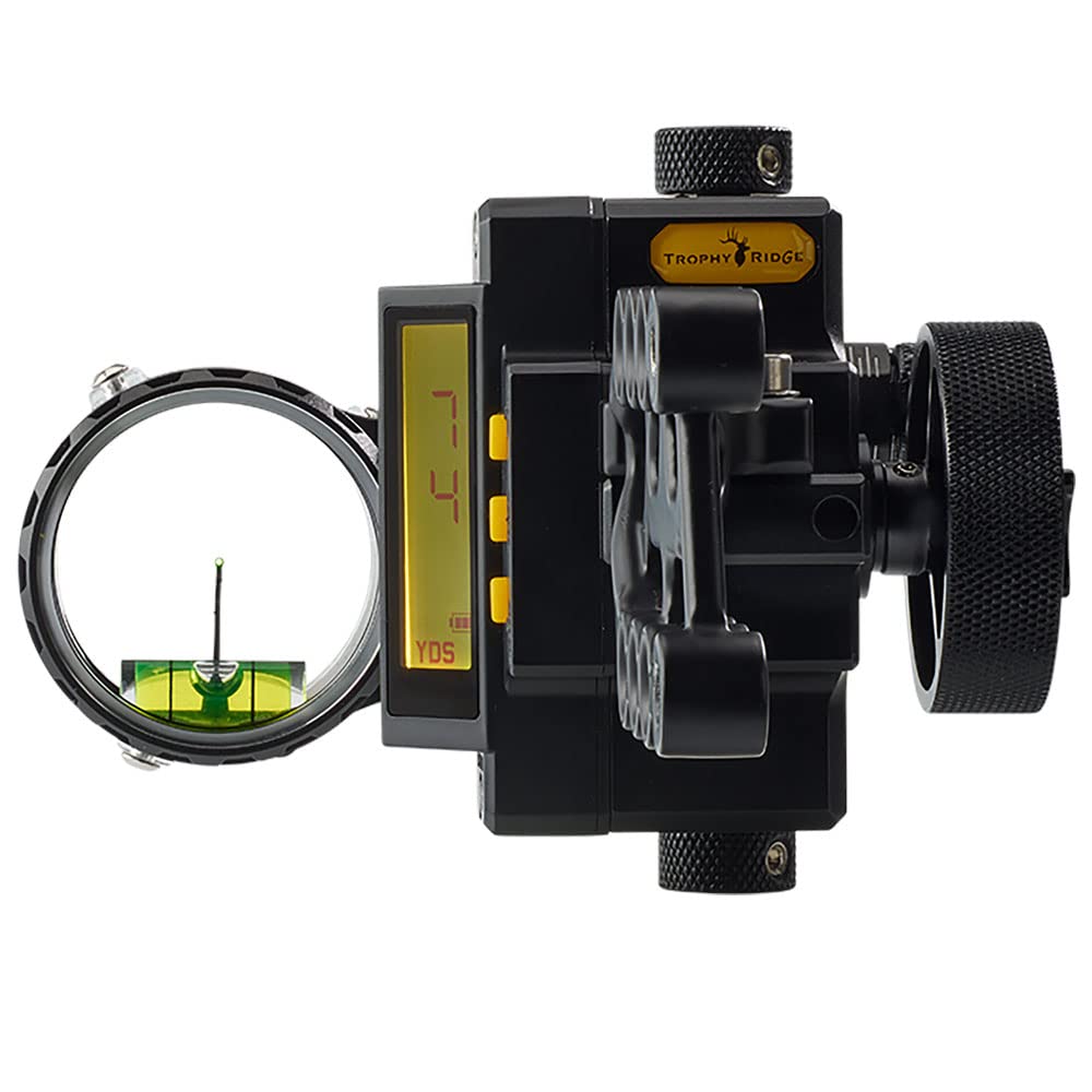 Trophy Ridge Digital React One Pin 019 yardage wheel enables quick distance checks.