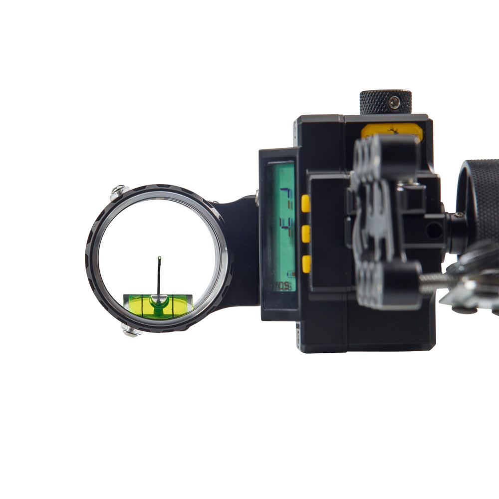 Trophy Ridge Digital React One Pin left-hand sight shown in action during field practice.