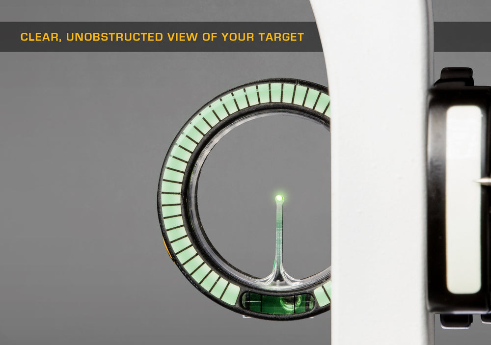 Trophy Ridge Drive Slider sight light brightens pins for dawn or dusk.