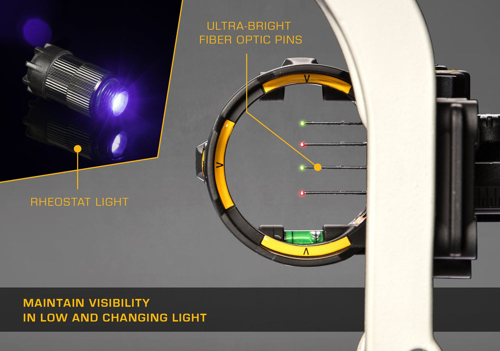 Trophy Ridge React H4 rheostat light enhances visibility in low light