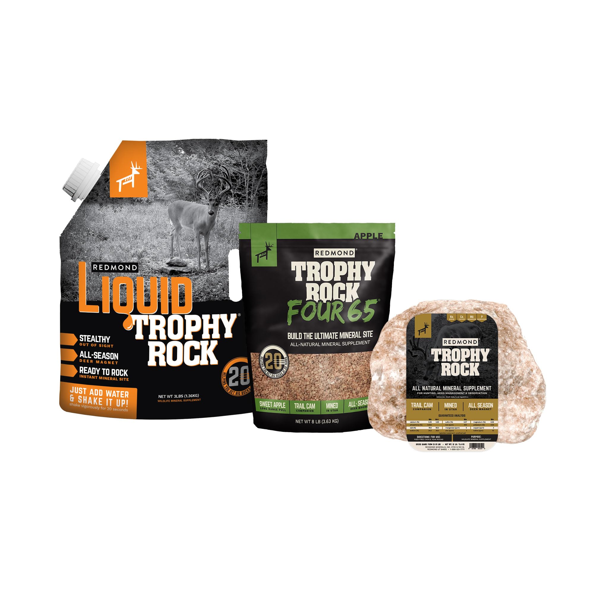 Trophy Rock Mineral Bundle with Apple Four65 base layer attracting deer from afar.