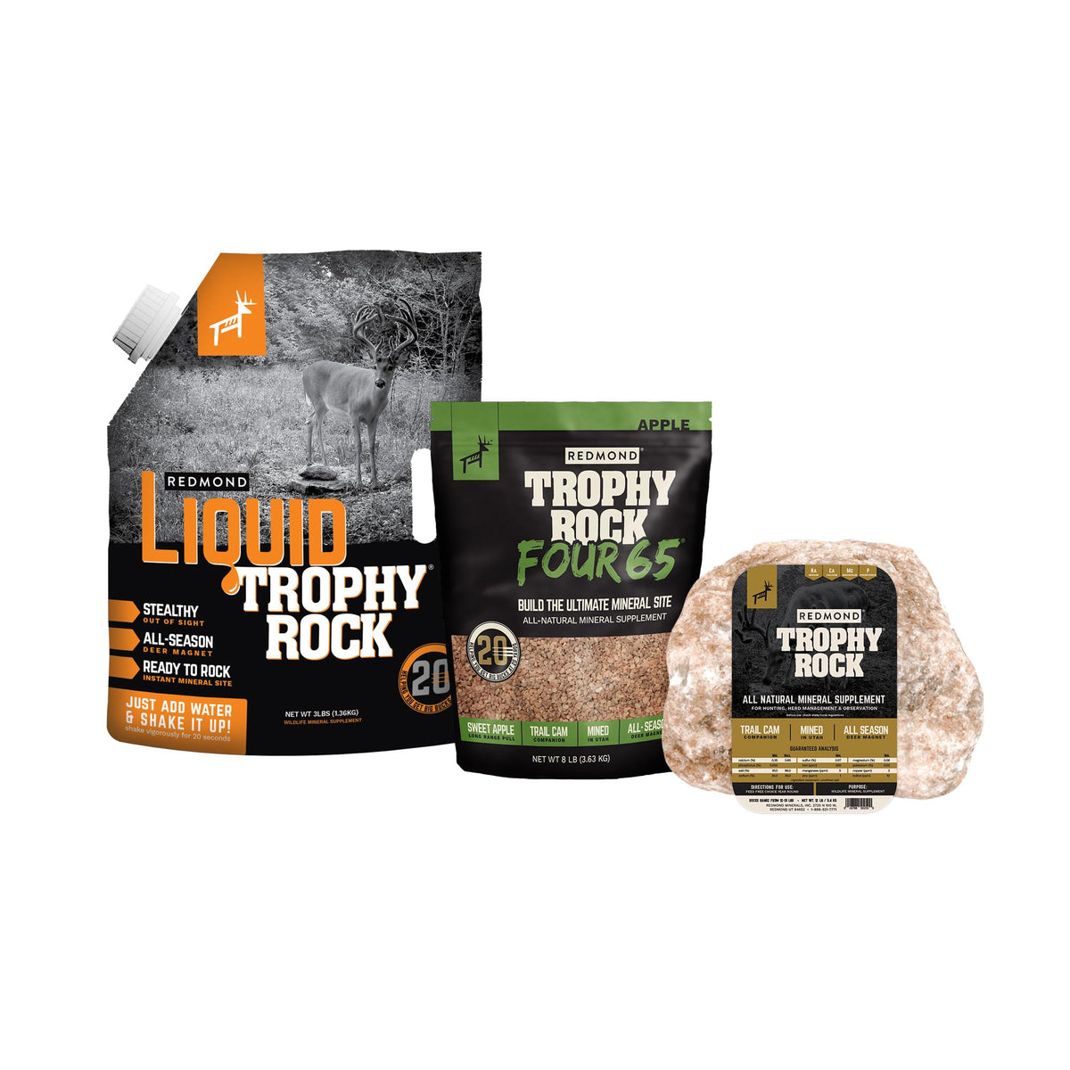 Trophy Rock Mineral Bundle with Apple Four65 base layer attracting deer from afar.