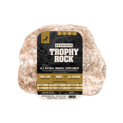 TROPHY ROCK Redmond mineral salt lick attracting deer to your feeding area.
