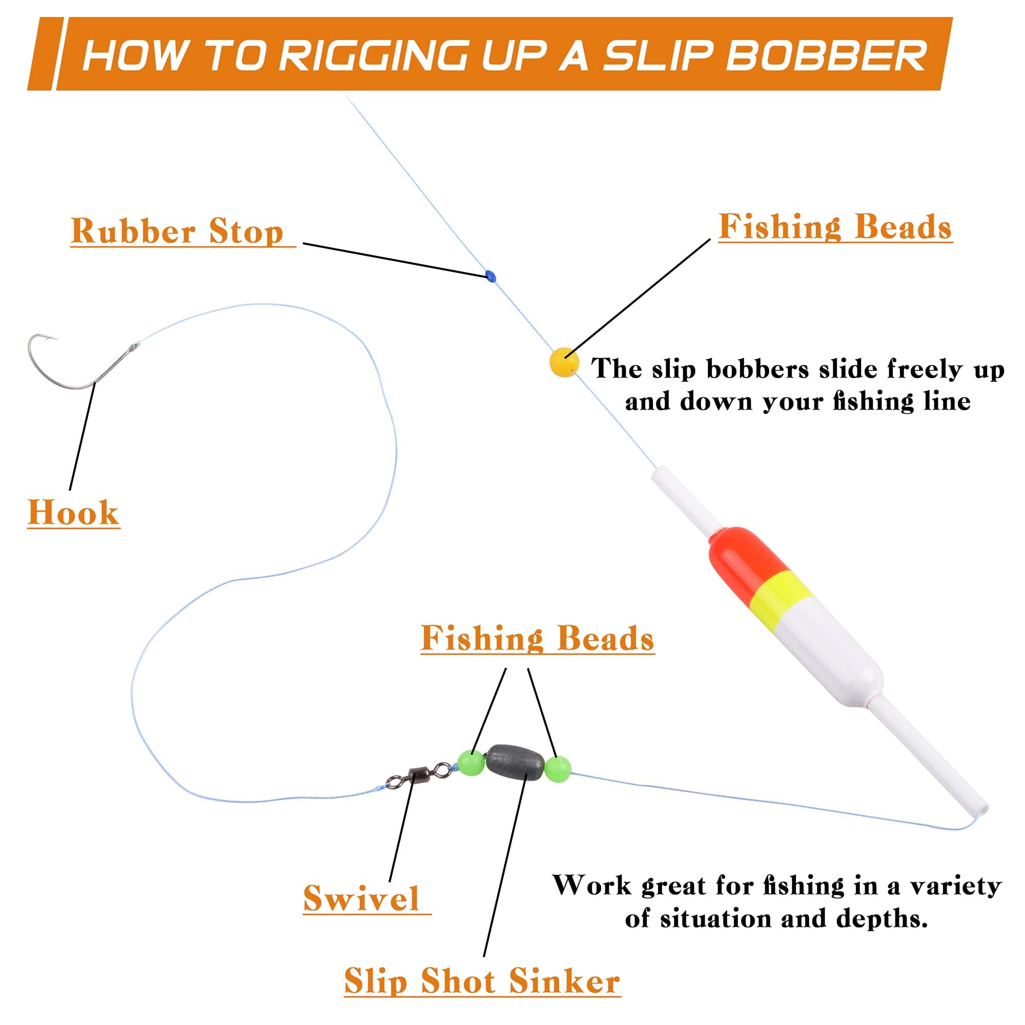 Trout and bass fishing floats - oval wood slip bobber