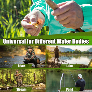 Trout, bass, and salmon flies in action