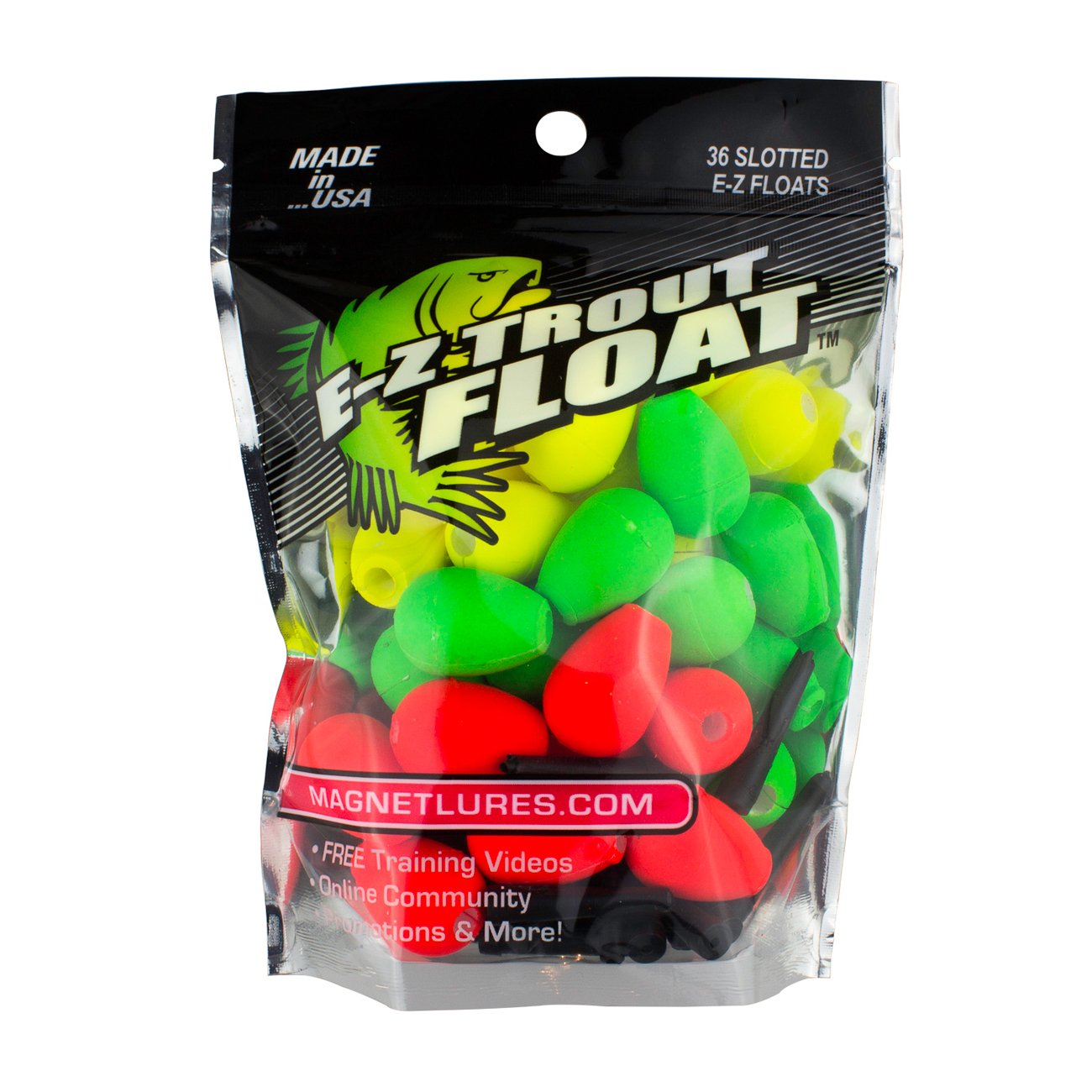 Trout Magnet E-Z Trout Float in neon red for easy bite detection.