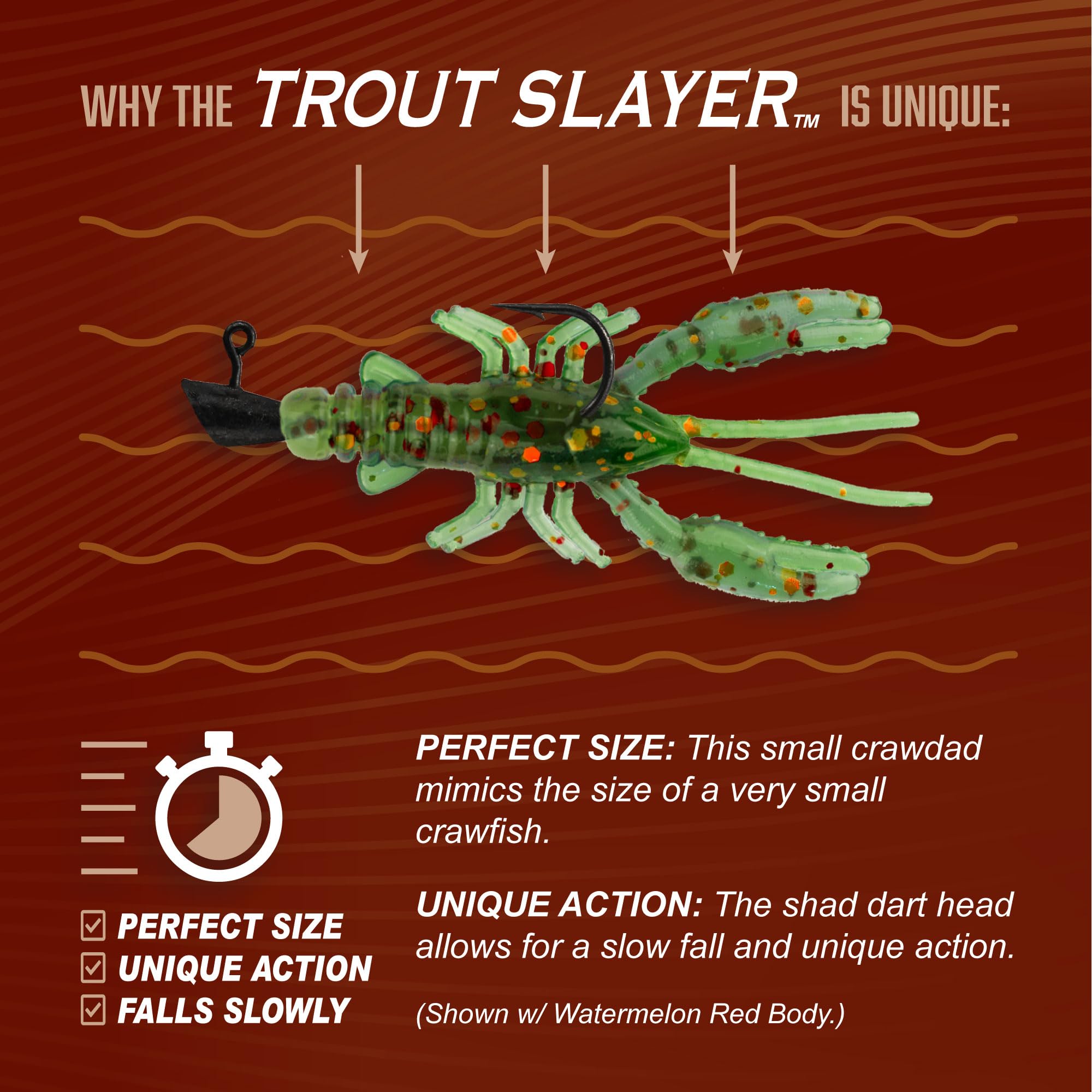 White Trout Slayer lure stands out for visibility in clear water.
