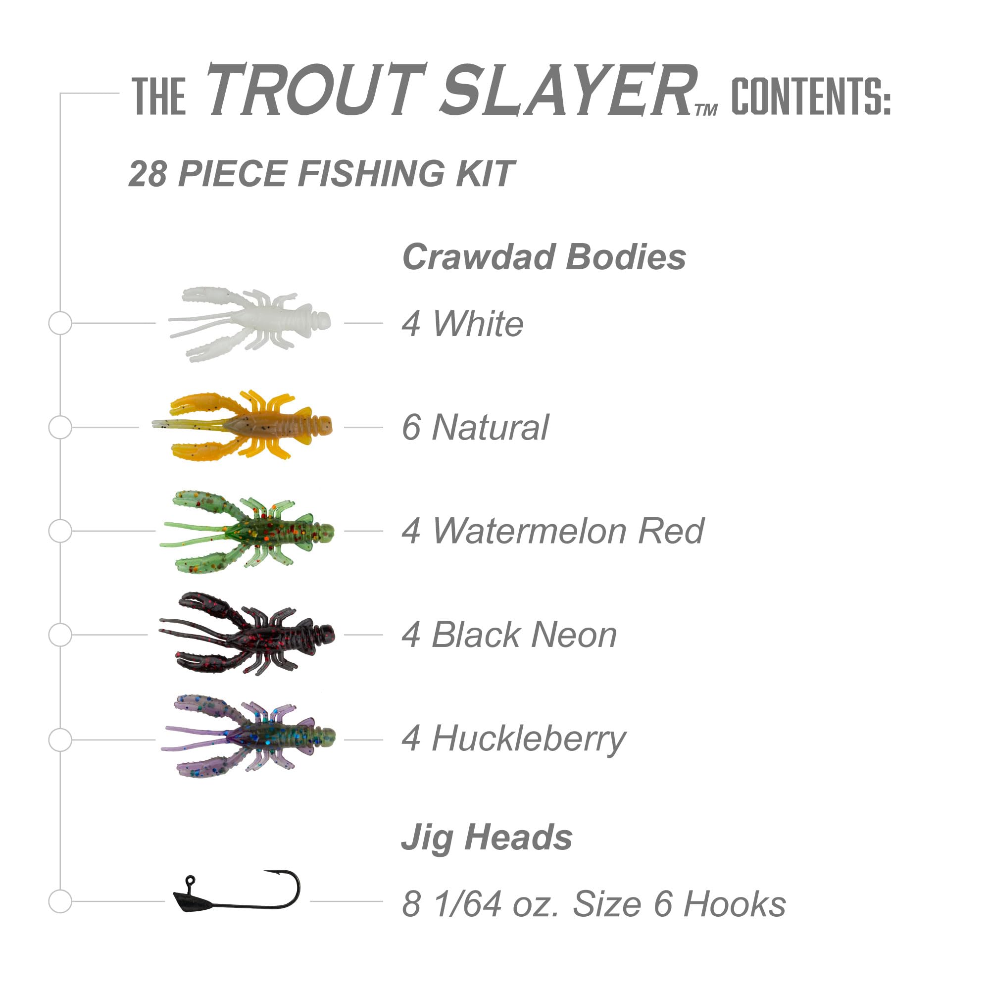 Crawdad bodies pack for Trout Slayer kit