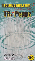 TroutBead Peggz 50-count Trans-White (Clear) double-ended rubber fishing pegs