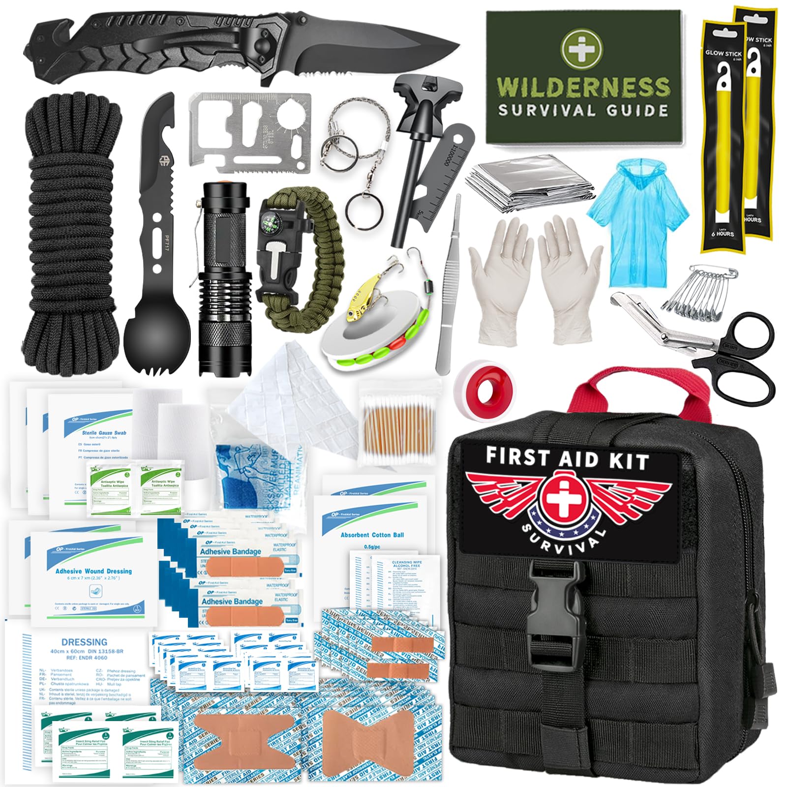 TRSCIND Survival Kit 222in1 case closed shows compact all-in-one gear for outdoor readiness
