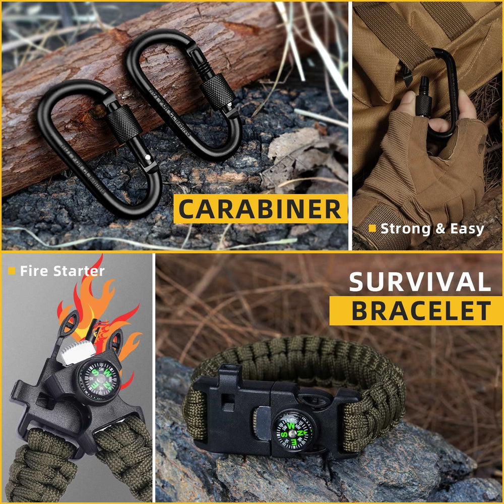 TRSCIND flint stone scraper showcases fire-starting tool for camping and survival.