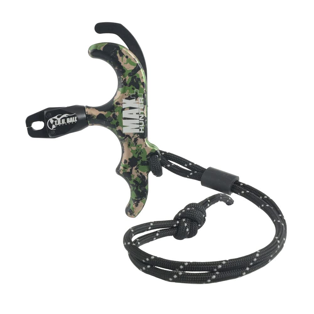 TRU Ball Max Hunter Plus Camo release built-in lanyard close-up for secure carry