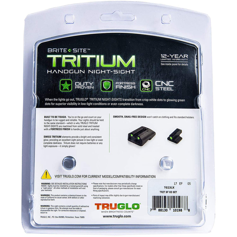 TRUGLO daylight-to-Tritium sight transition demonstrating daytime dots and nighttime glow.