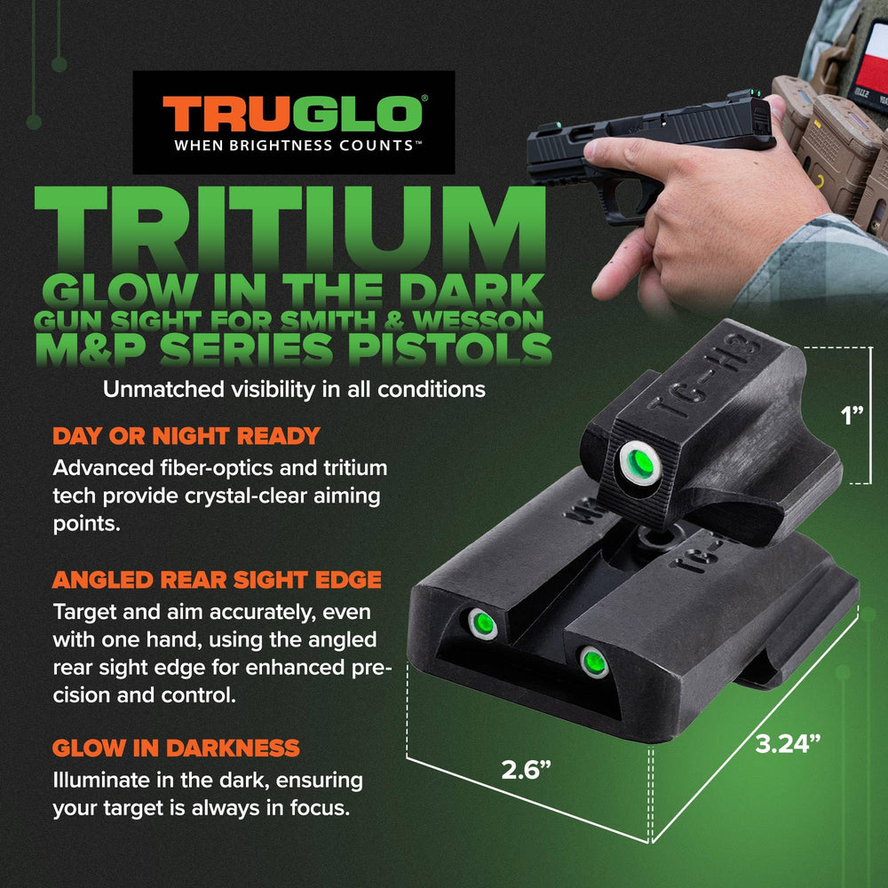 Close-up of TruGlo Tritium sight for Smith & Wesson M&P pistols