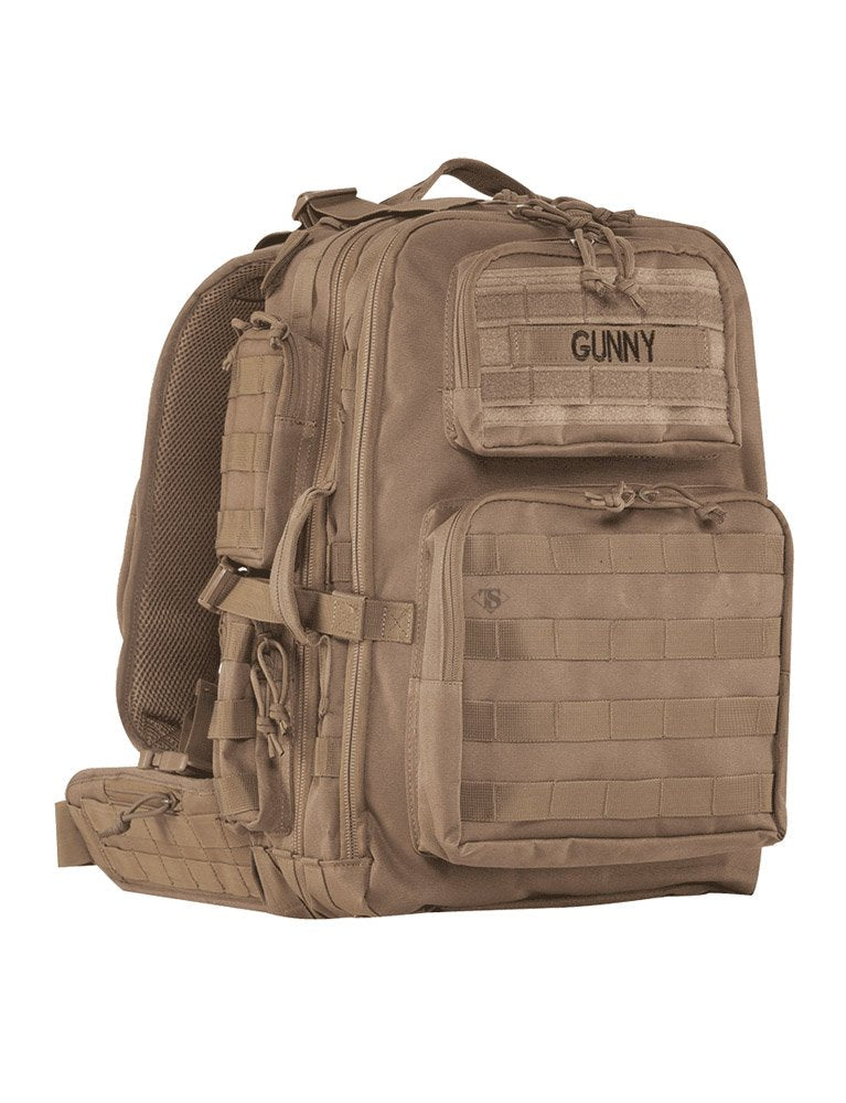 Tru-Spec Tour of Duty Gunny Backpack in coyote with multiple pockets for organized gear