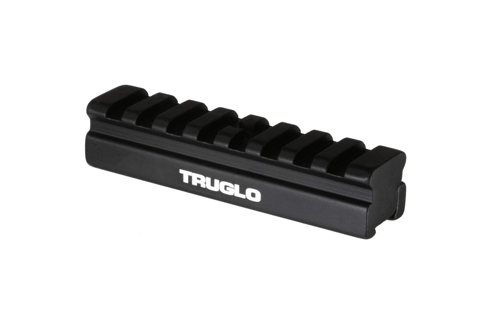 Close-up of adapter showing CNC machining and matte black finish