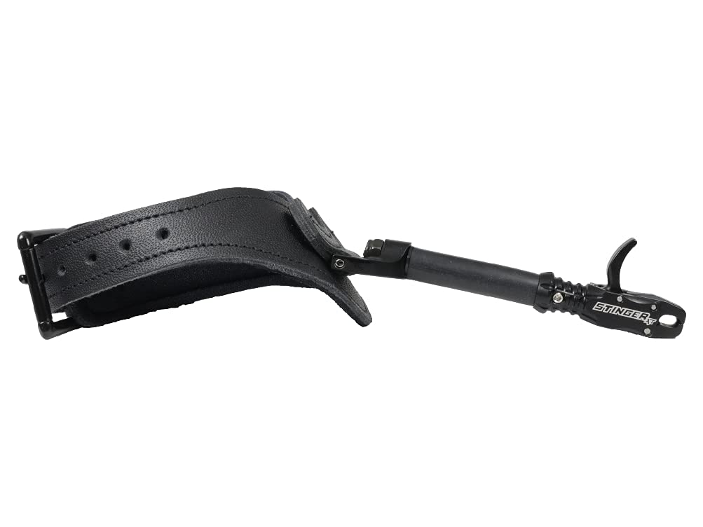 T.R.U. BALL Stinger XT black leather buckle release with knurling grip for precise trigger control