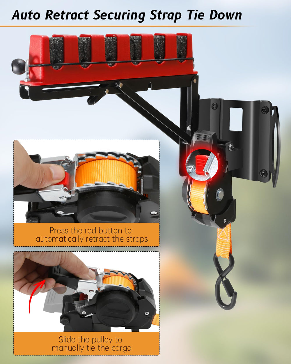 Holder quickly installs and removes from truck bed
