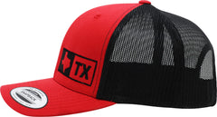 Back/side view showing mesh back and adjustable plastic snap closure