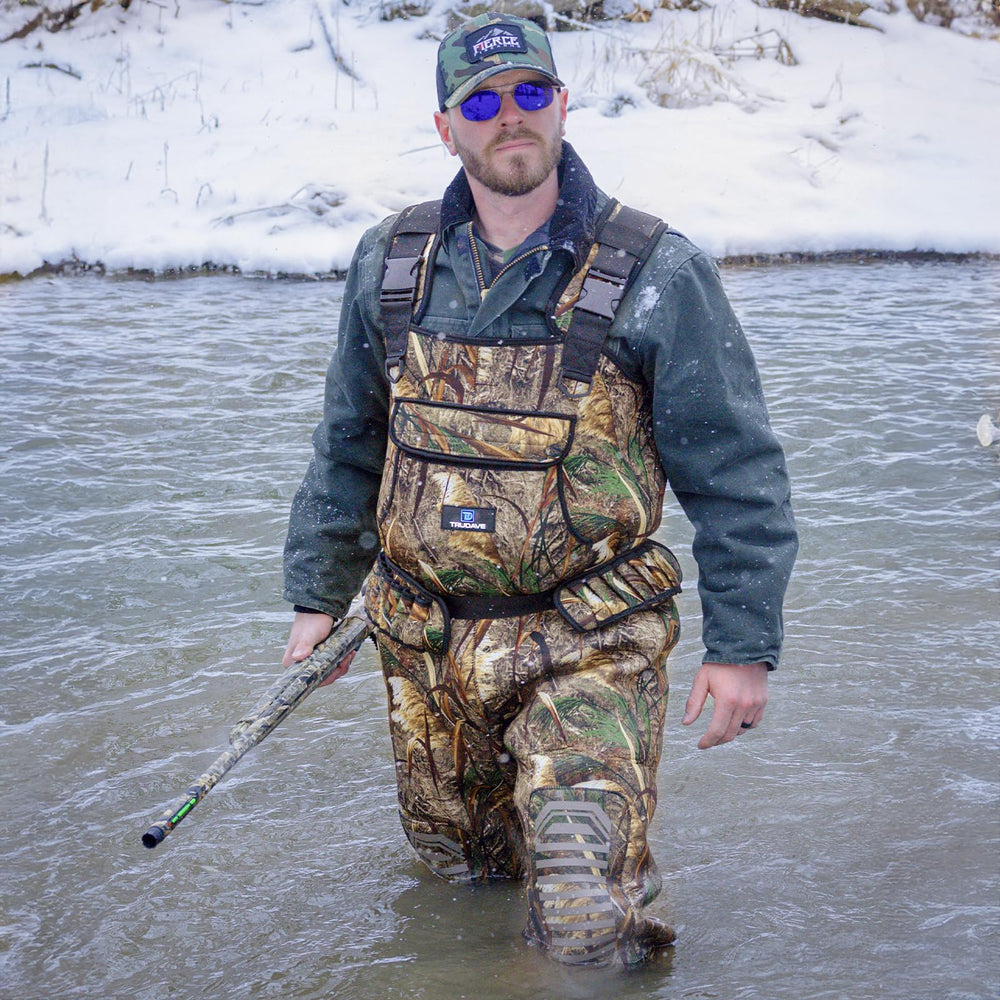 Trudave chest waders multi-purpose design suits fishing, hunting, or outdoor chores.