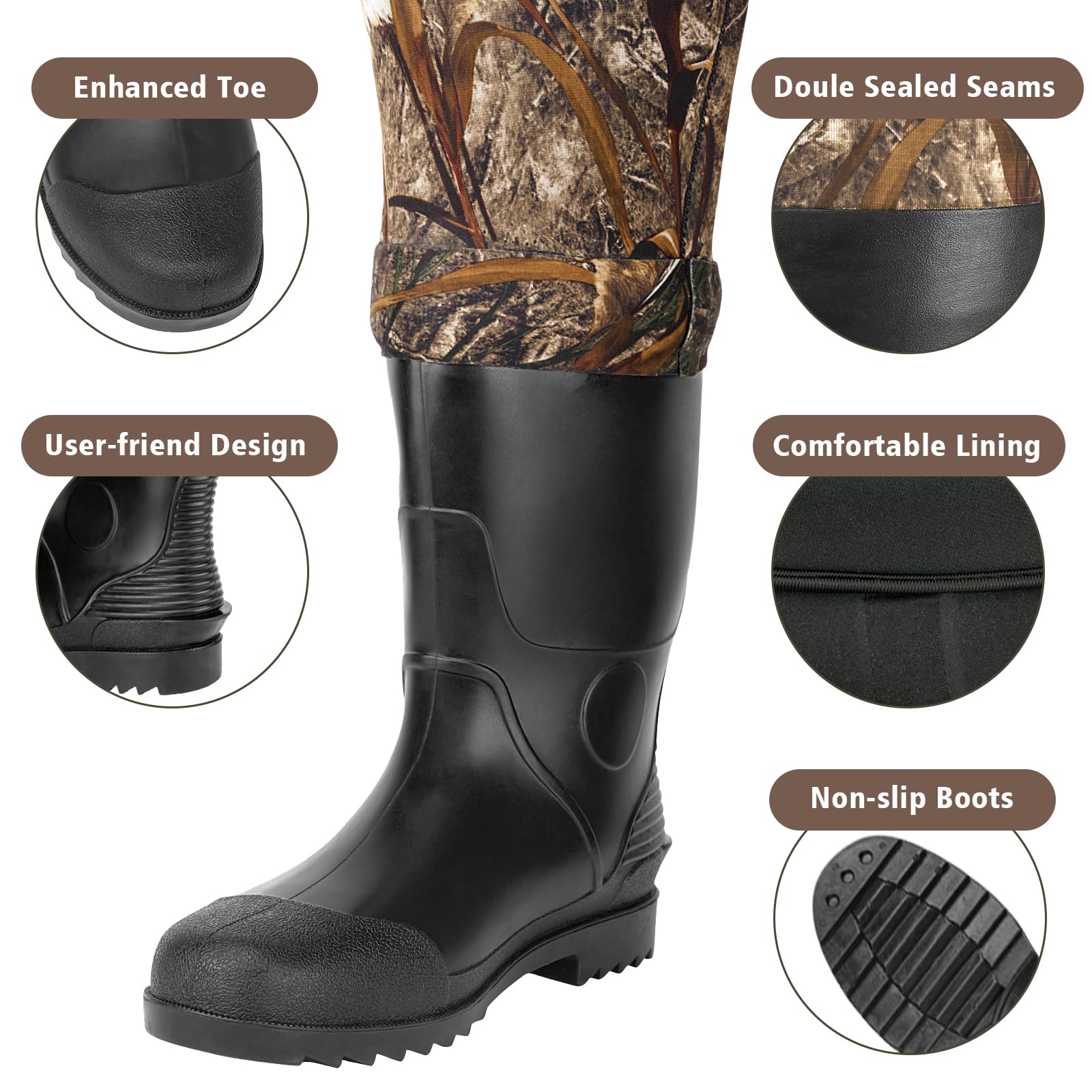 Trudave chest waders waterproof seal protect against splashes during muddy treks.