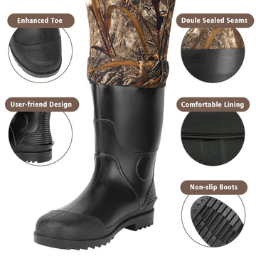 Trudave chest waders waterproof seal protect against splashes during muddy treks.