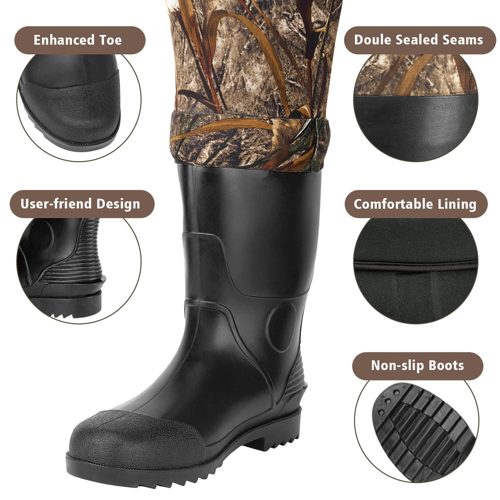 Trudave chest waders waterproof seal protect against splashes during muddy treks.