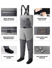 Trudave fishing waders mobility action shows unrestricted stride for outdoor use
