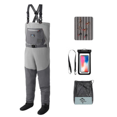 Trudave fishing waders waterproof chest view highlights all-day dry comfort while wading during river casting