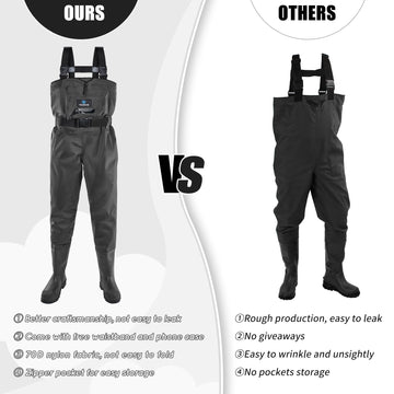 Trudave kids chest waders pocket stores snacks and small gear