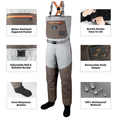 Trudave waders adjustable suspenders for a comfortable, customizable fit during long casts