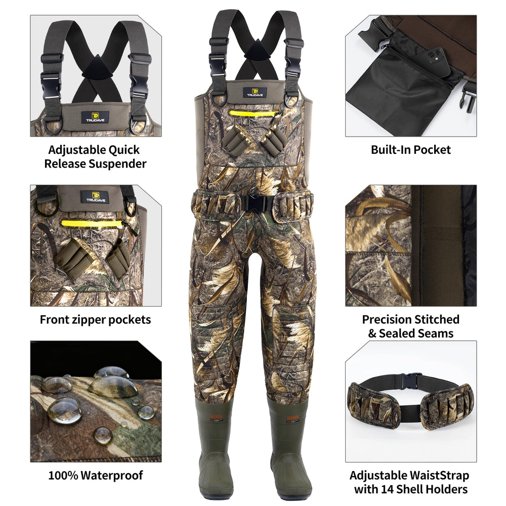 Trudave waders sealed seams double-seal prevent leaks