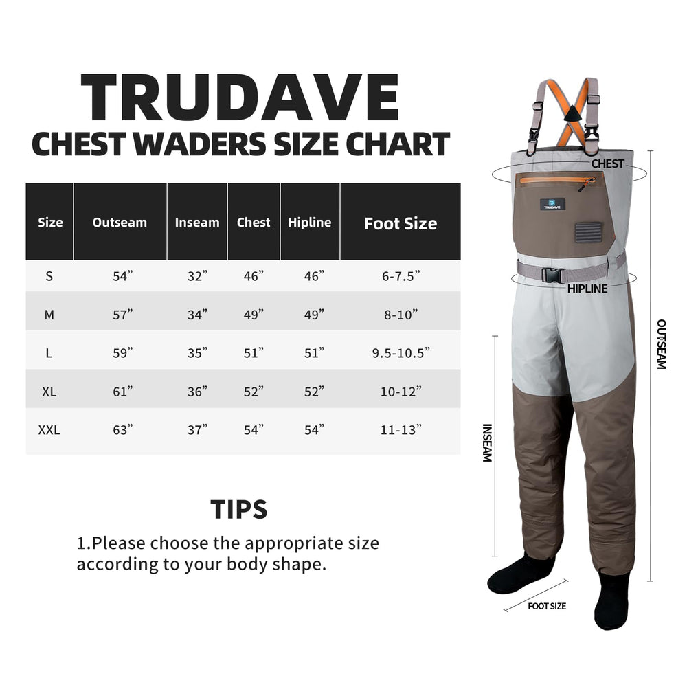 Trudave 100% waterproof waders tested for reliability with repair kit